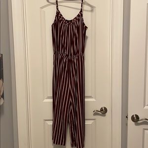 Maroon wide leg romper